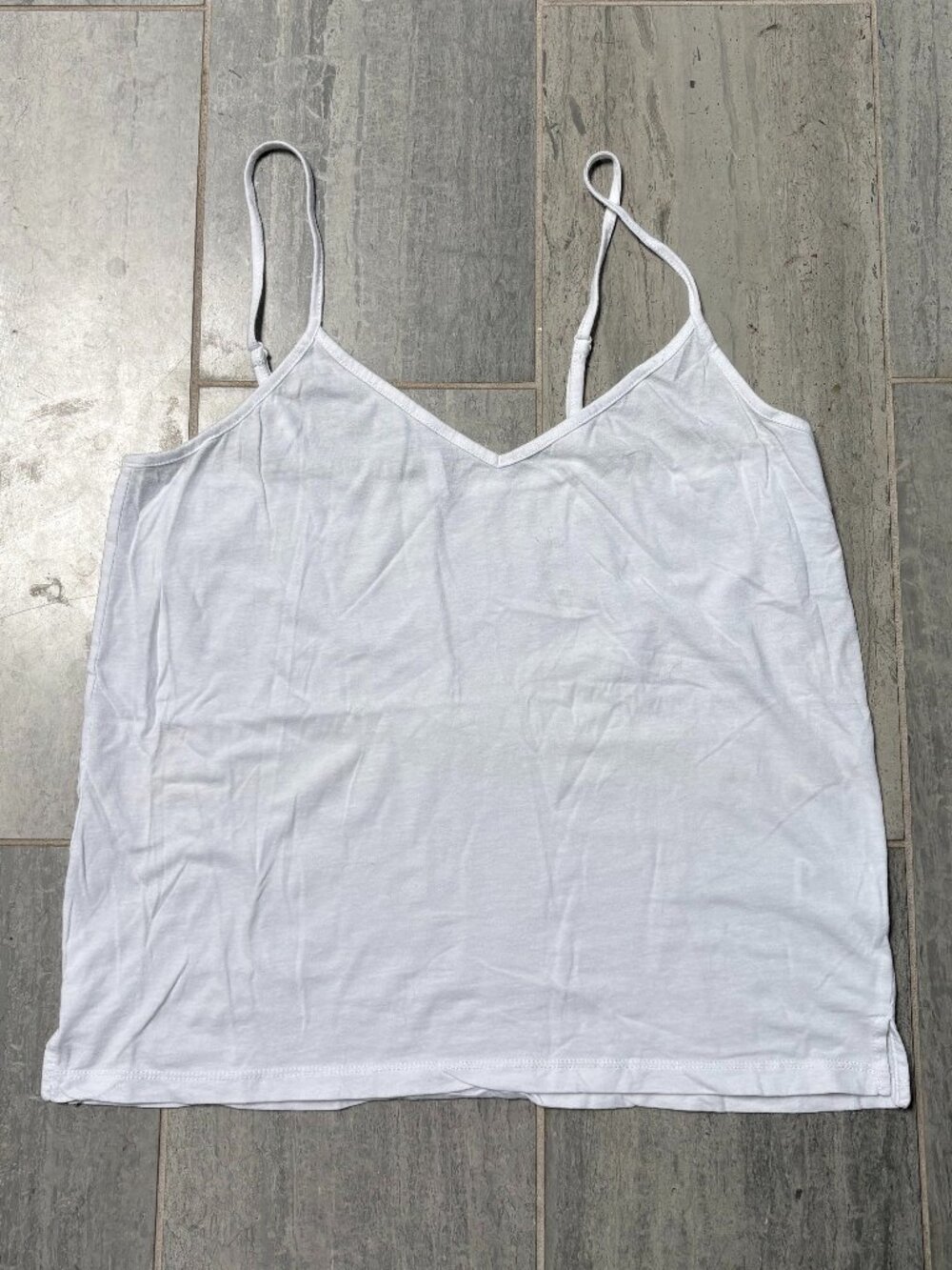 Z Supply Cotton V-Neck Cami Tank Top Adjustable Straps White Large